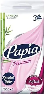 Papia Premium 3-Ply Bamboo Soft Facial Tissues 500 Sheets 3 Pack