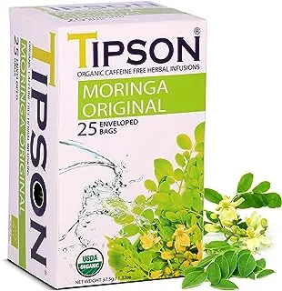 Tipson Organic Moringa Herbal Tea with Original 25 Teabags x 1.5 g