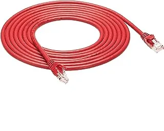 كابل إنترنت Amazon Basics Snagless RJ45 Cat-6 Ethernet Patch - 10 أقدام، أحمر، 5 عبوات
