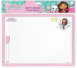 Gabby's Doll House Portable A4 Whiteboard with Marker, Pink