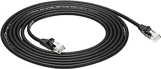 Amazon Basics Snagless Rj45 Cat-6 Ethernet Patch Internet Cable - 10 قدم ، أسود ، 5 عبوات