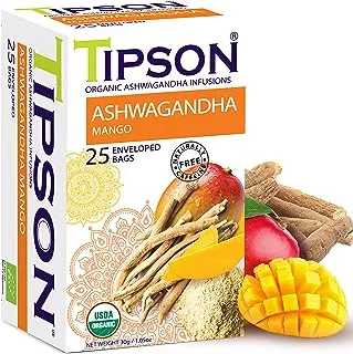 Tipson Organic Ashwagandha Herbal Tea with Mango 25 Teabags x 1.2 g