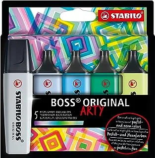 Highlighter - STABILO BOSS Original Arty - Wallet of 5 - Cool Colors