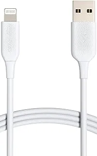 Amazon Basics Iphone Charger Cable, Abs Usb-A To Lightning, Mfi Certified, For Apple Iphone, Ipad, 10,000 Bend Lifespan - White, 3 Foot (1M)