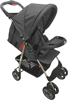 MOON Elite Baby Stroller/Pram Suitable for Newborn/Infant/Baby/Kids with Dual Tray| Leg Rest |One Hand Fold Stroller | Multi-Postion Reclining Seat Suitable For 0 Months+ (Upto 24 Kg) -DARK GREY