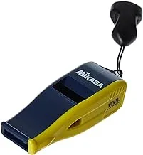 Mikasa Professional Whistle with Lanyard, Small, Navy/Yellow