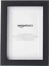 Amazon Basics 12.7 CM x 17.78 CM Rectangular Photo Picture Frame or 10.16 CM x 15.24 CM with Mat, 2-Pack, Black