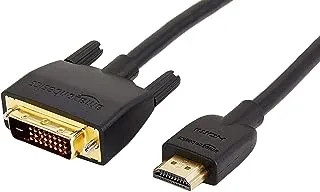 Amazon Basics HDMI to DVI Adapter Cable, Bi-Directional 1080p, Gold Plated, Black, 10 Foot (3M), 1-Pack