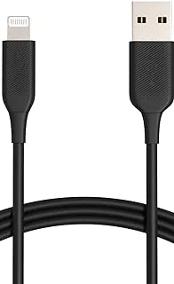 Amazon Basics USB-A to Lightning ABS Charger Cable, MFi Certified Charger for Apple iPhone 14 13 12 11 X Xs Pro, Pro Max, Plus, iPad, 10,000 Bend Lifespan, 6 Foot (2M), Black