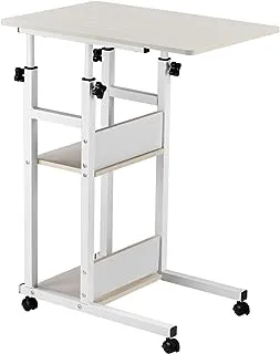 Computer Table-White 73 x 55 x 90 CM |Modern Writing Table with Monitor Storage Shelf for Home Office and Study, Compact Laptop Desk in Simple and Sleek Style