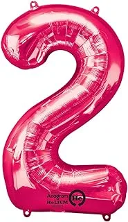 Various Brands Number 2 Balloon, 34 Inch Size, Pink