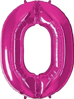 Qualatex Number 0 Balloon, Pink Magenta 34-Inch Size, 30551