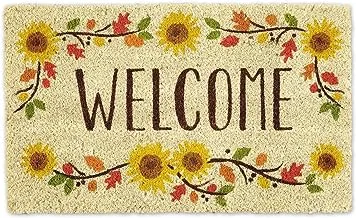 DII Natural Coir Doormat, Welcome Mat, Sunflowers, 18X30