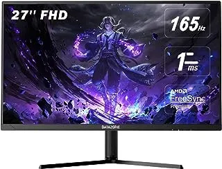 شاشة ألعاب Datazone مقاس 27 بوصة مسطحة، بدقة Full HD 1080p، و165 إطارًا، واستجابة FreeSync Premium 1 مللي ثانية مع وضع HDR، ووضع العرض الرأسي، وإضاءة خلفية RGB.