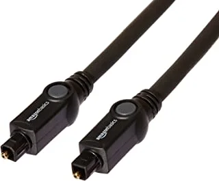 Amazon Basics Toslink Digital Optical Audio Cable, CL3 Rated, Multi-Channel, for Audio System, Sound Bar, Home Theatre, Gold-Plated Connectors, 4.57 M, Black