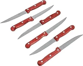 Alsaif Gallery Mushrasher Knife Set with Wood Handle 6 Pieces