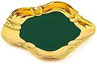 Alsaif Gallery Porcelain Green Gold Serving Plate 8