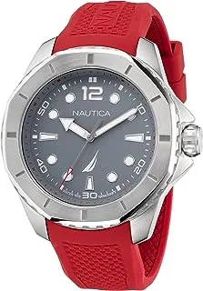Nautica Men's KOH May Bay Red Silicone Strap Watch (Model: NAPKMF202)