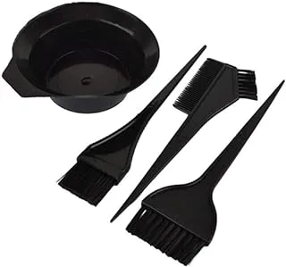 SHOWAY 4pcs Professional Hair Color Dye Brush Set Black Mixing Bowl & Brush Set Salon Kit Tint Tool