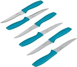Alsaif Gallery Mushrasher Knife Set with Colored Plastic Handle 6-Pieces