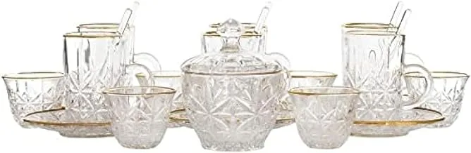 Alsaif Gallery Glass Tea and Coffee Serving Set 30-Pieces