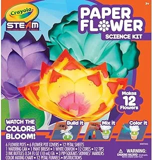 مجموعة علوم الزهور الورقية من كرايولا، زهور متغيرة الألوان، هدية للأطفال من سن 7، 8، 9، 10 سنوات