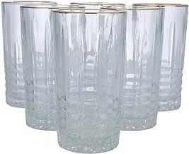 Gallery Max Sword 6 Piece Luxury Gold Line Glass Water Cup Set