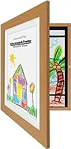 Americanflat 10x12.5 Kids Artwork Picture Frame in Oak- Displays 8.5x11 With Mat and 10x12.5 Without Mat - Composite Wood with Shatter Resistant Glass - Horizontal and Vertical Formats