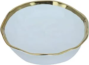 Alsaif Gallery Porcelain Serving Plate Round Deep White 8 Inch