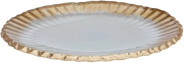 Sword Gallery Gold Engraved Clear Round Glass Jelly Saucer