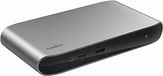 محطة إرساء Belkin Connect Thunderbolt 4، محور USB-C متعدد المنافذ 5 في 1 مع توصيل طاقة 96 وات لأجهزة Mac أو Windows أو شاشة مفردة 8K أو مزدوجة 4K، كابل Thunderbolt 4 وإمدادات الطاقة متضمنة