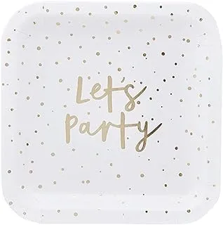Luck and Luck Gold 'Let's Party' Paper Party Plates x 10