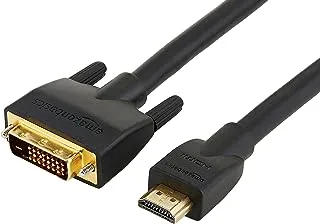 Amazon Basics HDMI to DVI Adapter Cable, Black, 25 Foot (7.5M), 1-Pack