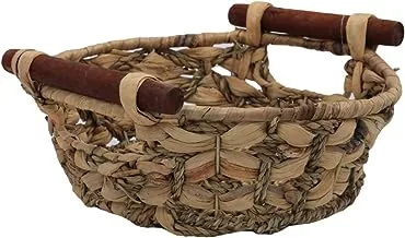 Alsaif Gallery Deep Oval Wicker Serving Basket with Handle