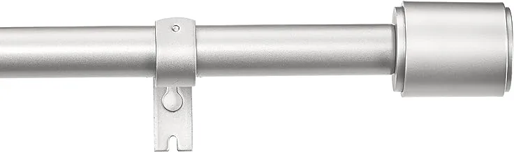 Amazon Basics 2.54 centimeters Wall Curtain Rod with Cap Finials, 91.4 - 182.8 centimeters, Nickel