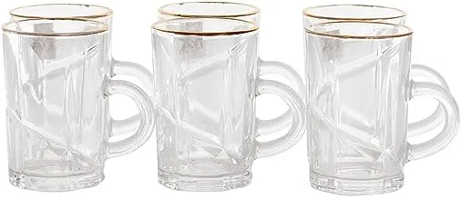 Alsaif Gallery Max Glass Tea Cup Set with Handle 6 Pieces