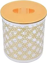 Alsaif Gallery Round Plastic Box Embossed Gold Circles 3250ml