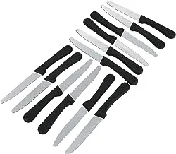 Alsaif Gallery Mushrasher Knife Set with Black Plastic Handle 12-Piece