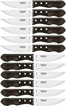 سكين شريحة لحم ترامونتينا جامبو مقاس 5 بوصات مع شفرة من الفولاذ المقاوم للصدأ ومقبض آمن للاستخدام في غسالة الأطباق من خشب البوليوود البني المعالج