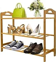 ECVV 3 Tier Shoes Rack Organizer Free Standing Shelf for Hallway Entryway Closet Bedroom Get Organized with a Bamboo Wooden Shoe Rack Sustainable, Durable, and Chic Storage organizer | 3 Layer |