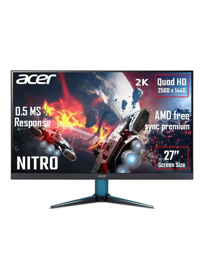 Acer Nitro VG271U M3 27 inch 2k Quad HD IPS WQHD 2560x1440 Pixels Gaming Monitor I 180Hz Refresh Rate I 0.5 MS Response I DCI-P3 95%, HDR10 support I 2x HDMI, 1x DP I Eye Care I Stereo Speakers Black