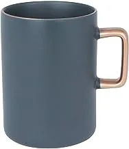 Alsaif Gallery Dark Grey Coffee Mug Porcelain Hand Gold 13Oz