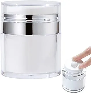 ECVV 50ml Cream Jar Vacuum Bottle with Pump Refillable Travel Size Containers for Creams Lotions Sample Empty Makeup Cosmetic Jar Lotion Dispenser