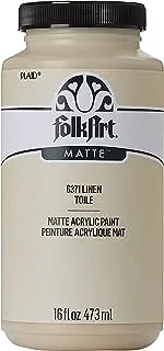 FolkArt 6371 Matte Acrylic Paint in Assorted Colors, 16 oz, Linen