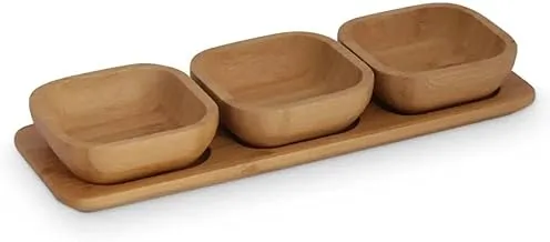 Alsaif Gallery Wooden Base Nut Plate Set 3 Pieces