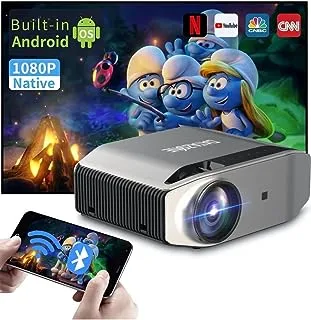 Datasone Full HD Projector, WiFi and Bluetooth Smart Projector, 3800 Lumens and 200-Inch Max Display, Compatible with iOS iPhone, Android, Windows, TV, PS5, Model 4010