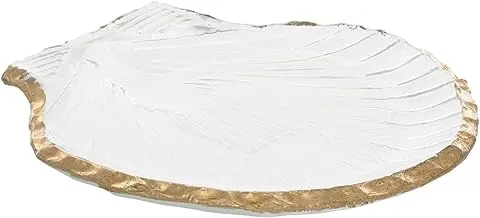 Alsaif Gallery Clear Glass Hala Dish Triangle Shape with Golden Rim