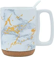 Gallery Sword White Marble Mug With Brown Base 300ml