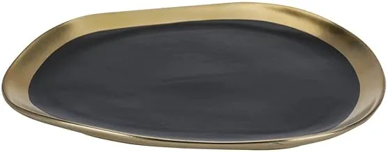 Alsaif Gallery Golden and Black Porcelain Serving Plate 7 Inch