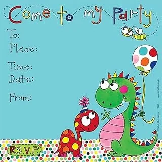 Rachel Ellen Party Invite Dinosaurs Card